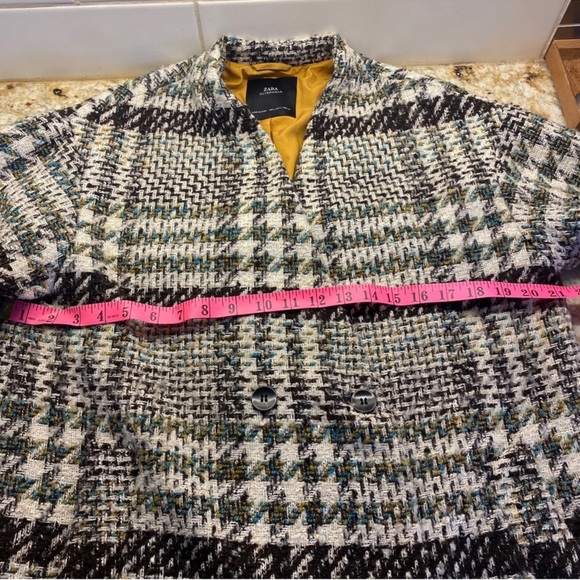 ZARA Long Plaid Lightweight Overcoat - Picture 7 of 8